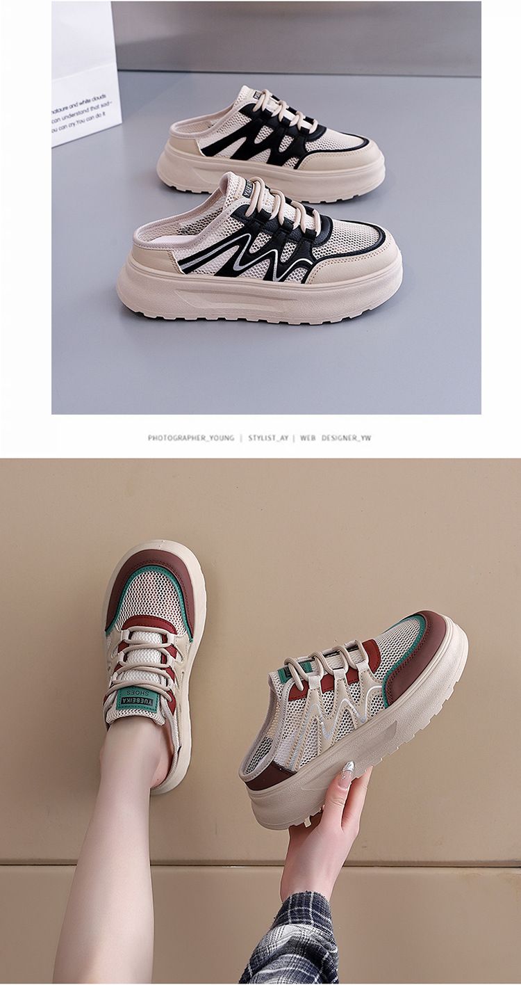 Sandali da esterno in rete traspirante di tendenza estiva 2025 per le donne, scarpe comode e con suola morbida, W3001_voghion.com