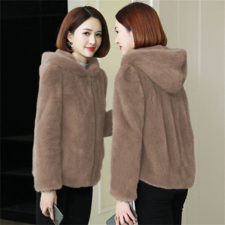 Plüschiger und verdickter doppelseitiger Coral Veet-Herbst- und Winterpullover mit lockerer Kapuze und warmem Reißverschluss für Damen aus Lammwolle_voghion.com