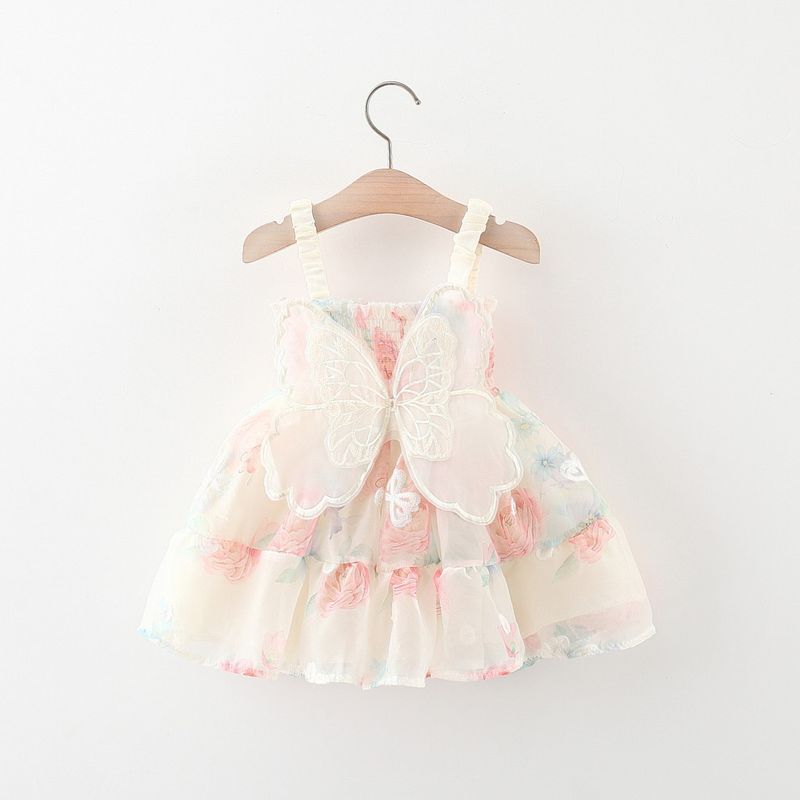 Vestito per bambina in stile coreano, vestito da principessa, vestito da compleanno con farfalla e fiori_voghion.com