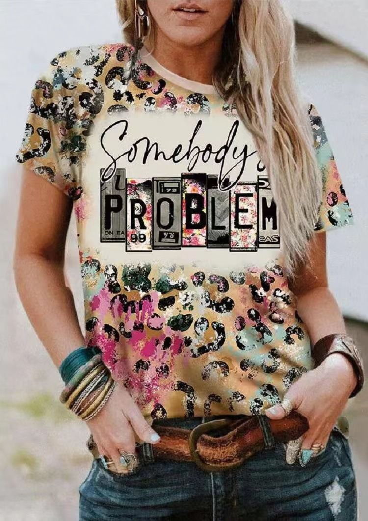 2025 New Spring And Summer 3D Printed Round Neck T-shirt Pullover Casual Short Sleeved Women's Top_voghion.com