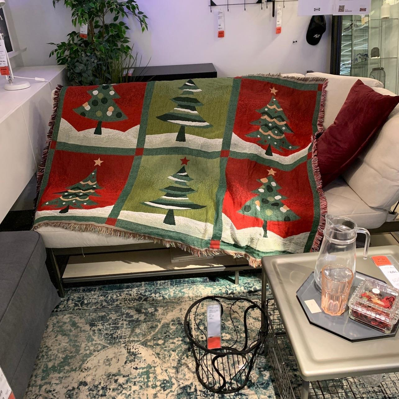 American Merry Christmas Christmas Tree Decorative Blanket Blanket_voghion.com