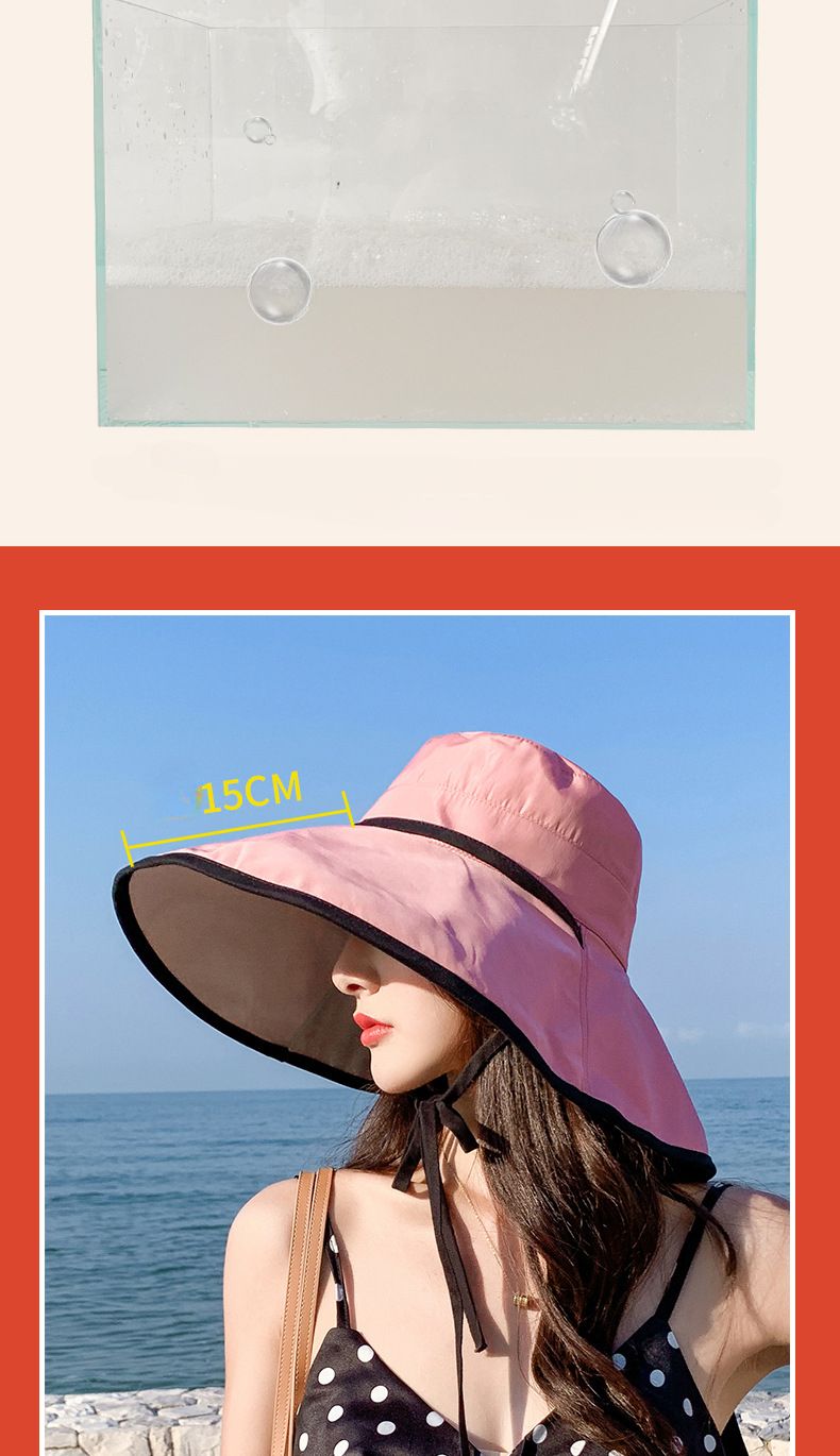 Fëscherhutt Damen Summer Sonneschutzhutt Groussrand Ofdeckung Gesiicht Fréijoer an Hierscht Grouss laanscht den UV Sonnehut_voghion.com