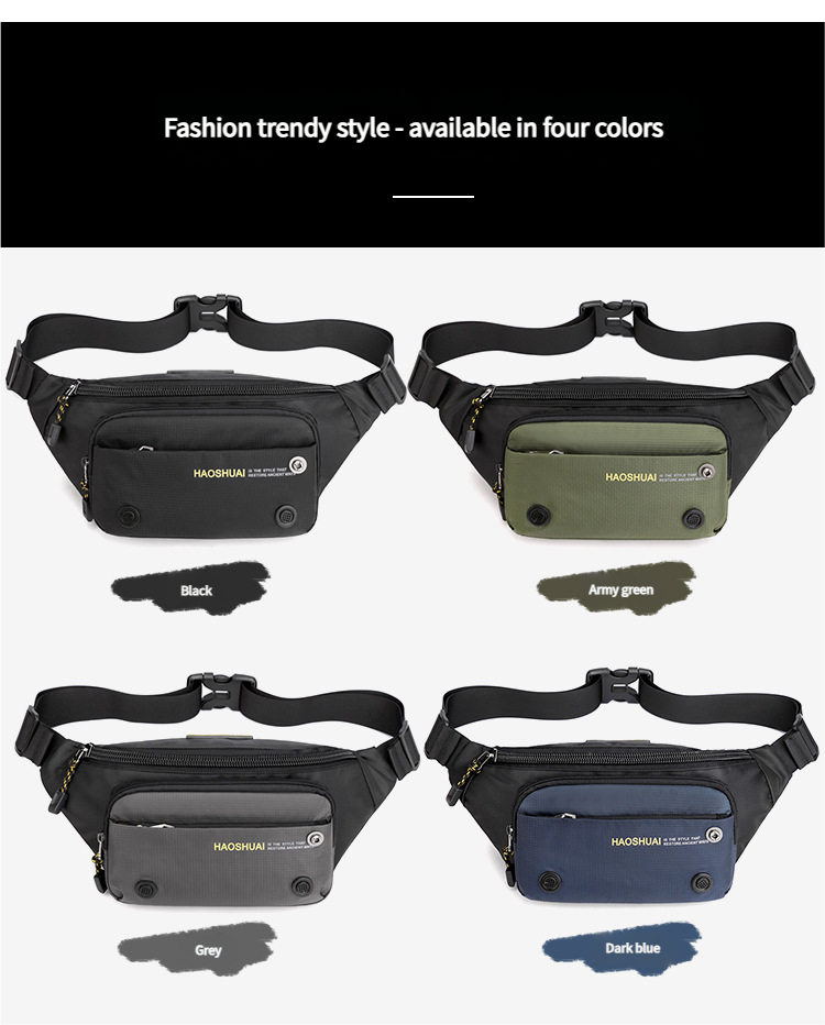 Neue multifunktionale Outdoor-Taille Casual Herren Brust Mode Trend Crossbody Reise kleine Tasche_voghion.com