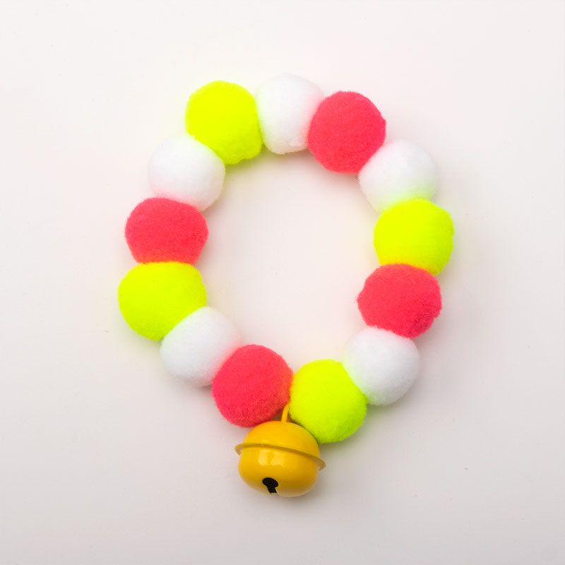 Scaldacollo per gatti colorato con pompon, anello elastico per cani, celebrità di Internet, palla soffice, accessori per animali domestici carini_voghion.com