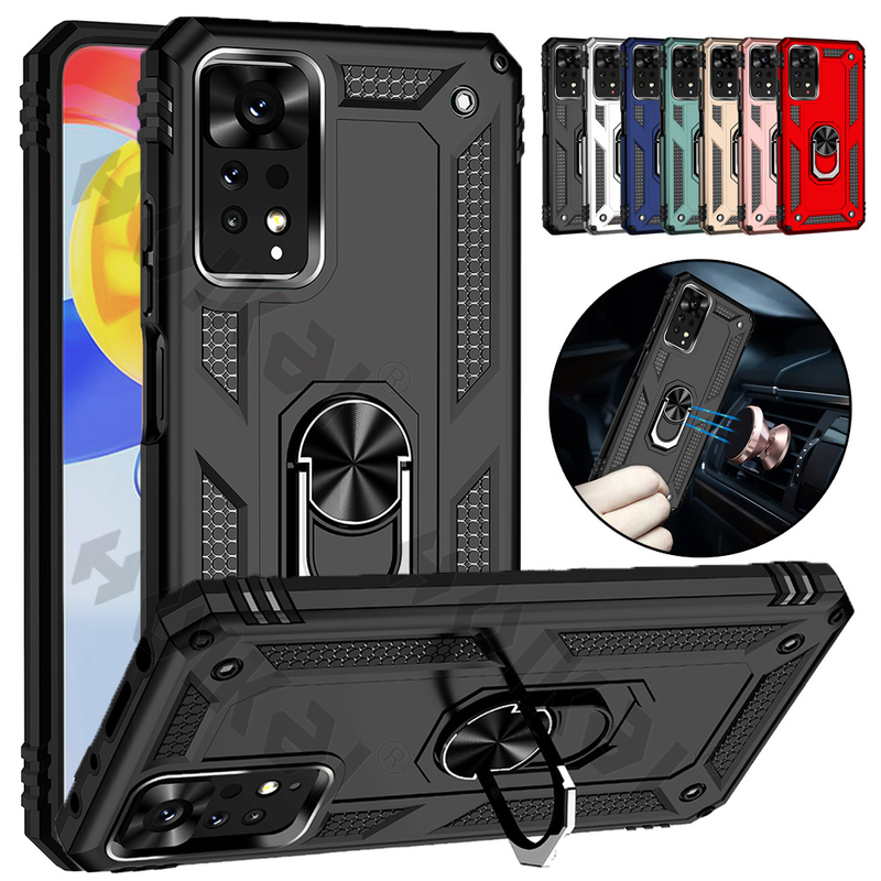 HUIKAI-Hülle für Xiaomi Redmi Note 11 11S 11T 10 5G Poco X4 X3 M4 Pro Max Grade Drop Kickstand Stoßfester Halter Metall Ri_voghion.com