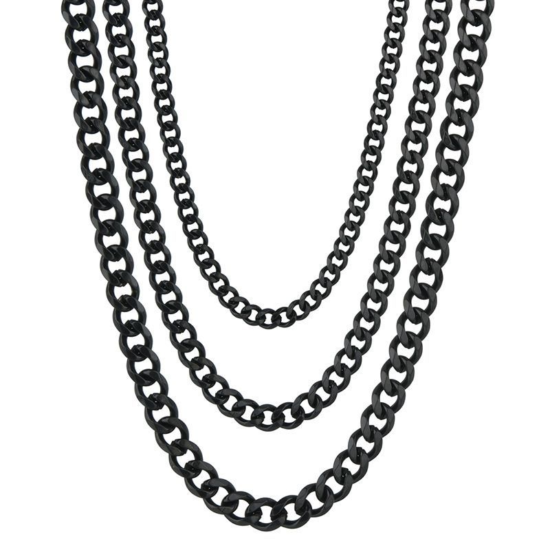 Collana in acciaio al titanio cubano lucido a sei lati Hip-Hop da uomo in acciaio inossidabile 2023, semplice e alla moda, a catena_voghion.com