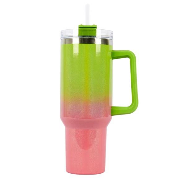 rainbow paint 40oz car cup large capacity 304 stainless steel insulation cup two-color gradient car ice cup_voghion.com
