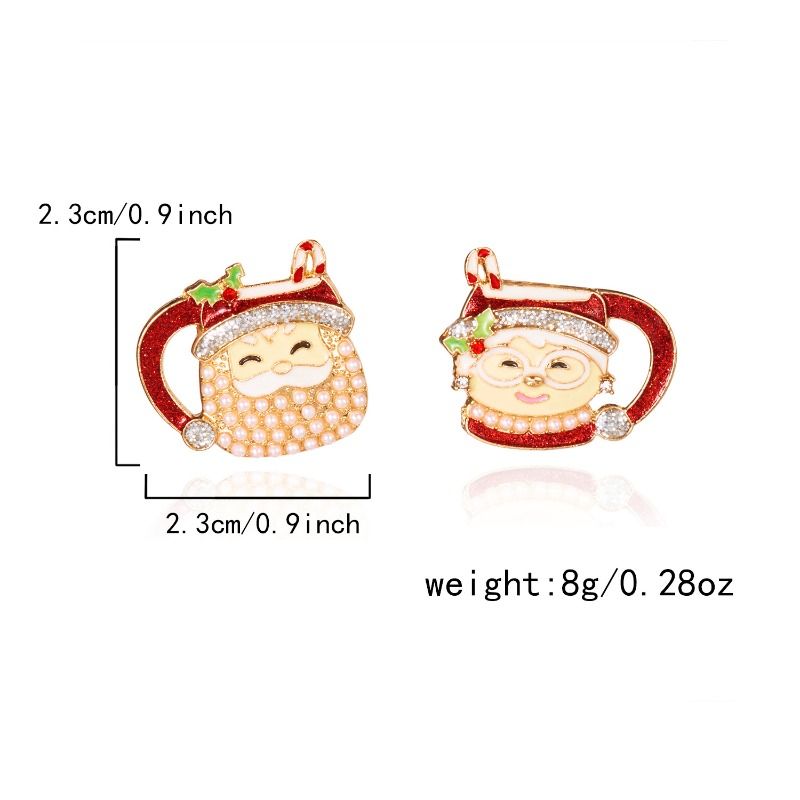 Weihnachtliches Statement-Ohrring-Set für Damen, 10 verschiedene Designs: Weihnachtsmann, Rentier, Schneemann, Lebkuchen, Emaille, Kristall – festlicher Weihnachtsschmuck_voghion.com