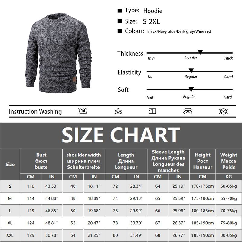 Maglioni a maniche lunghe da uomo, girocollo, basic, autunnali, caldi, da strada, da jogging, casual, larghi, con cappuccio_voghion.com