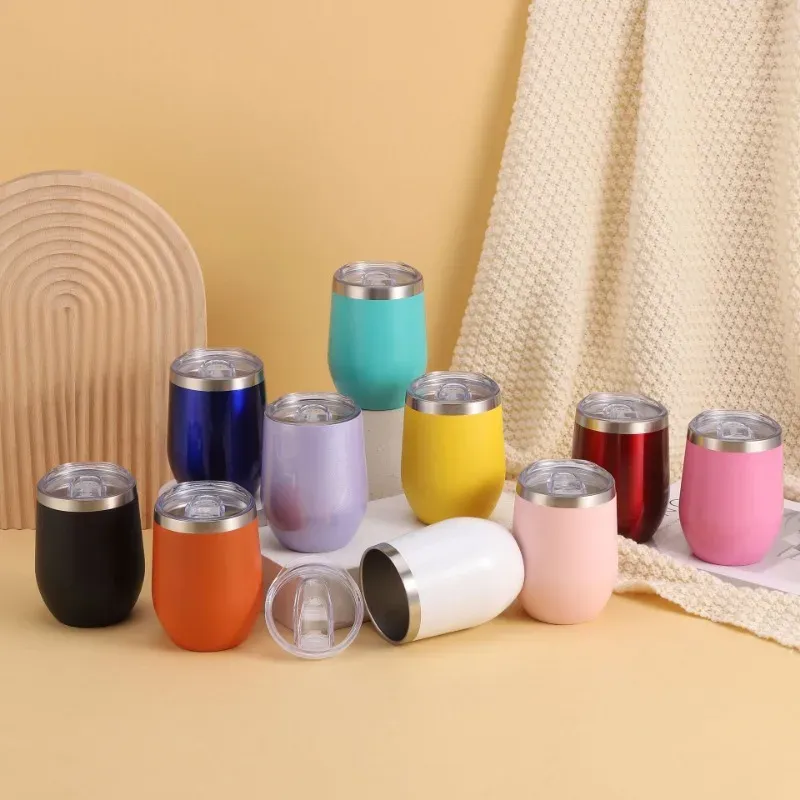 Bottiglia d'acqua a doppia parete in acciaio inossidabile con isolamento termico da 360 ml e 12 once, portatile, da asporto, da viaggio ..._voghion.com