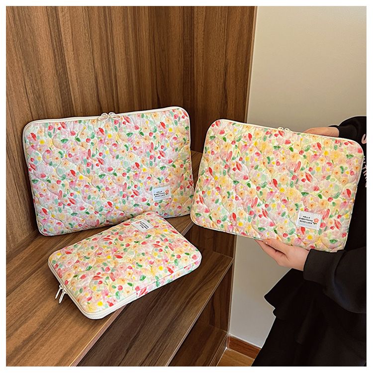 Korean INS Niche Design Heart-shaped Polka Dot Laptop Bag 14inch Notebook 11inch IPad Sleeve_voghion.com