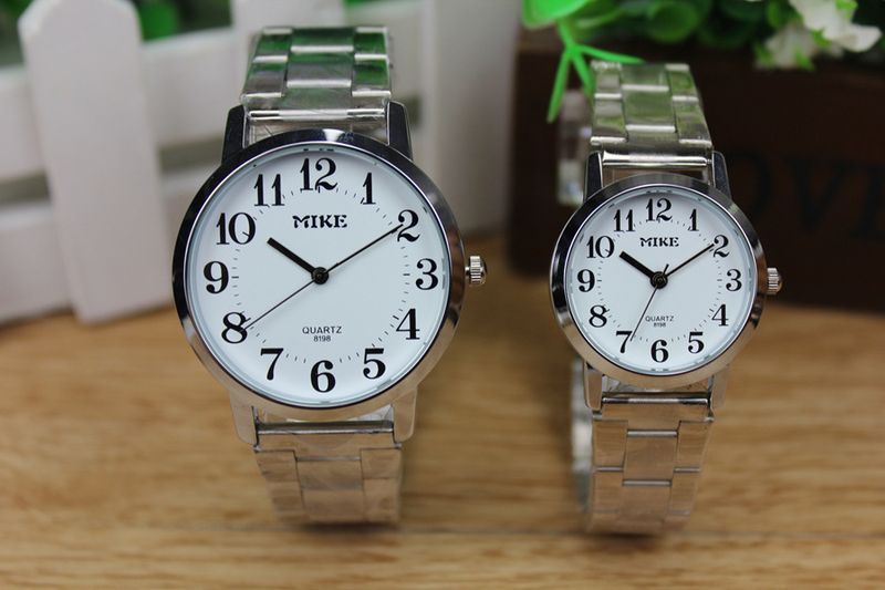 MiKe8198 Steel Belt Digital Waterproof Couple Elderly Men's and Women's Quartz Watch_voghion.com