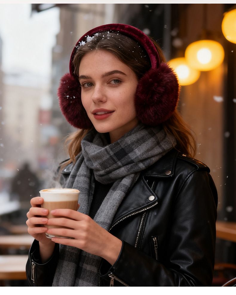 voor vrouwen Winter Warme hoezen Eenvoudige Warmers Pluche Moffen Fiets Oorbescherming Antivries_voghion.com