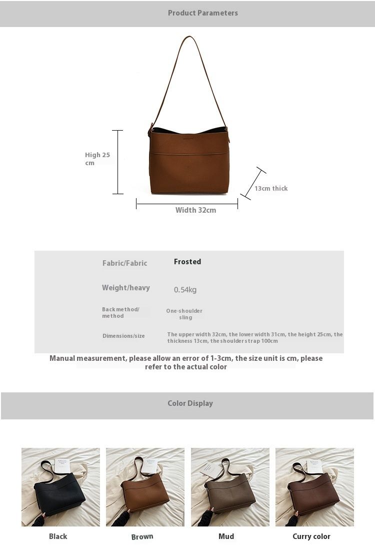 Bolso bandolera de lana de gran capacidad para mujer, nuevo modelo 2024, versátil y versátil para desplazamientos diarios._voghion.com