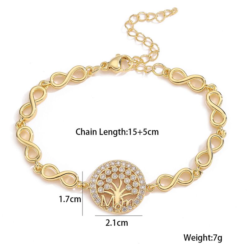 Damenschmuck Kupfer vergoldet K Gold Zirkon Baum des Lebens MOM Armband weiblich INS All Match Hand Schmuck neu_voghion.com