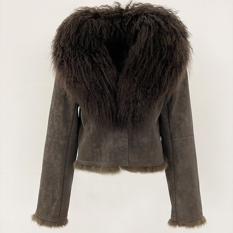 Damenmantel mit Wildleder-Pelzbesatz – Kurze Winterjacke mit Kaninchenfellfutter (Schwarz/Burgunderrot/Khaki/Weiß, S-3XL)_voghion.com