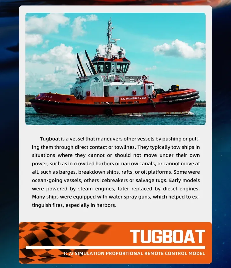 Nuevo barco RC 686 1/72 potente barco de control remoto inalámbrico de motor dual 2,4 G, modelo de remolcador eléctrico, juguetes para niños_voghion.com