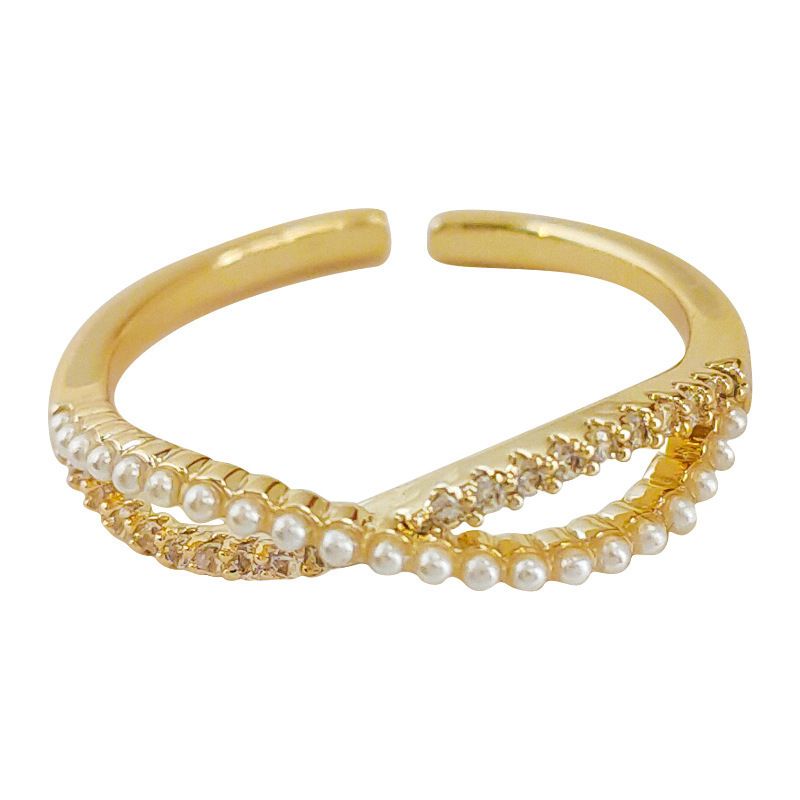 Fascia semplice geometrica minimalista per donna, anello più fine con indice di zircone semplice e versatile, sensazione di alta qualità, impilabile_voghion.com