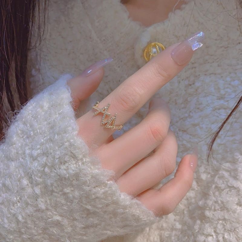 Avautuva ketju, pyöreä hopeinen, puhdas zirkoni, naisten lokerokuvio, etusormi, muodikas ja hieno kerrostettu kuvio, sormi,_voghion.com