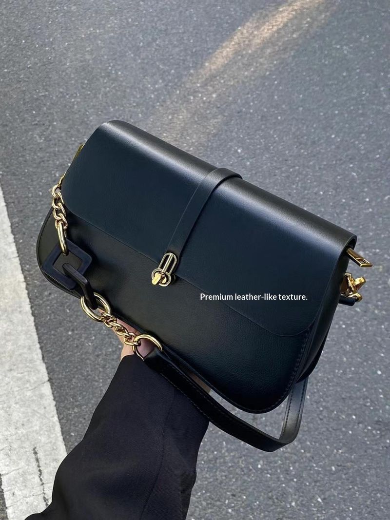 Satin 2024 Spring Summer New Korean Street Fashion Pillow Polyester Lock Women's Handbag Shoulder Bag_voghion.com