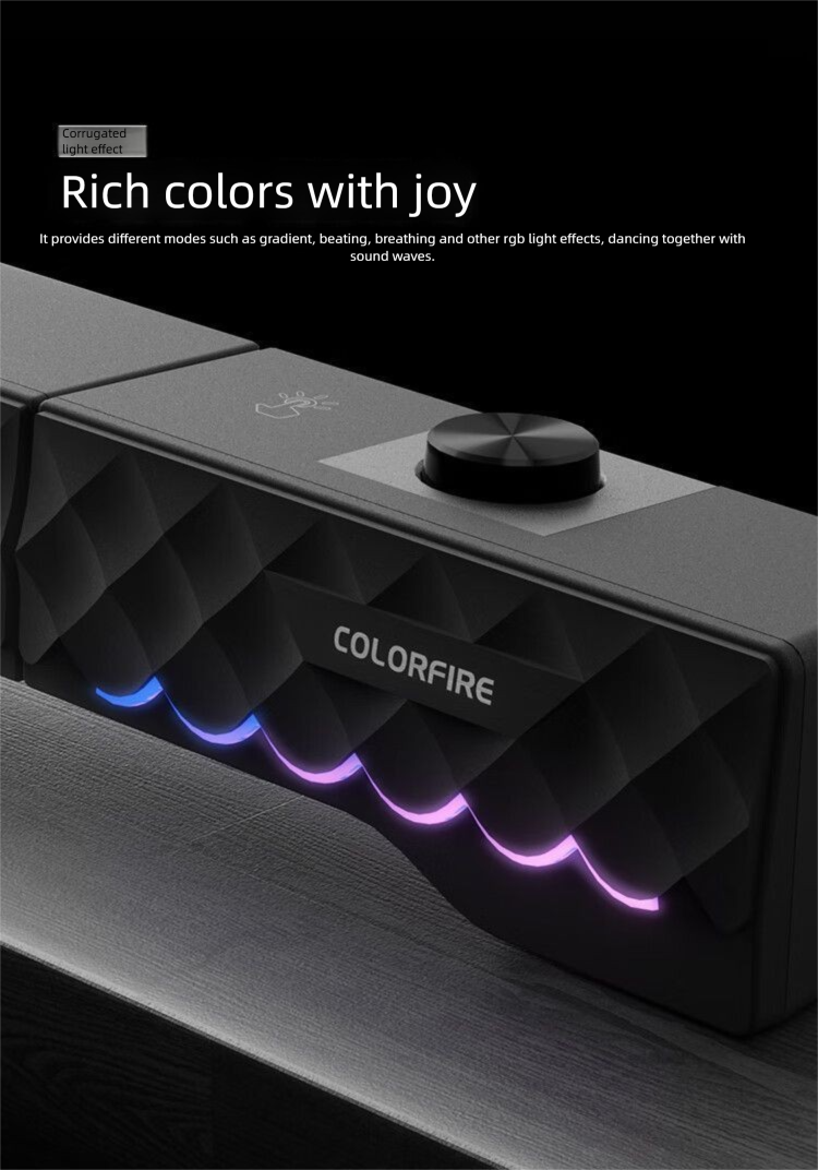 Colorful FS210 Computer Speaker Home Desktop Laptop Gaming RGB Detachable Subwoofer_voghion.com