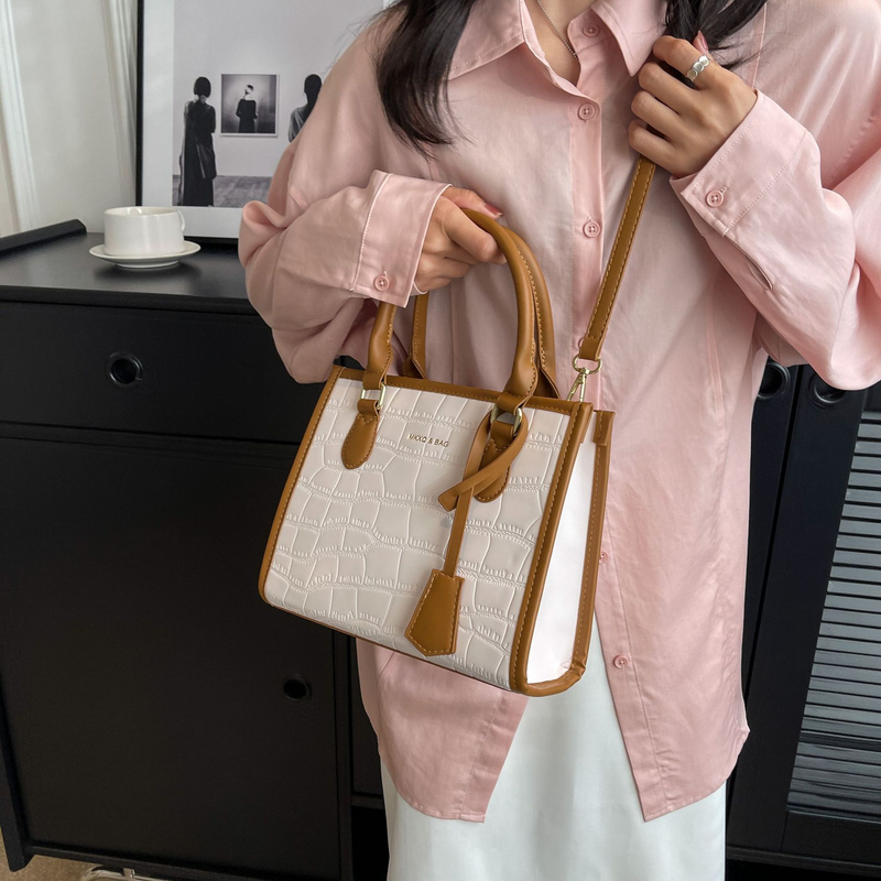 Sac fourre-tout Sac pour femme de grande capacité Nouveau sac à main Motif pierre en relief Europe et États-Unis Sac de banlieue à une épaule diagonale à la mode_voghion.com
