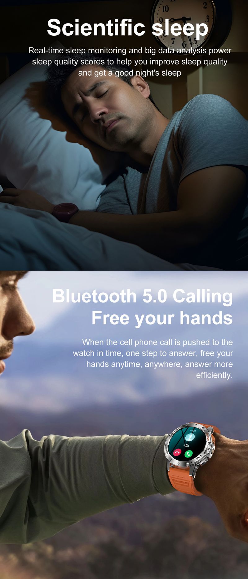 K65 Rugged Smartwatch With Bluetooth Calling, Outdoor Step Counter, Heart Rate & Blood Pressure Monitor, Sleep Tracking, 30m Waterproof,_voghion.com