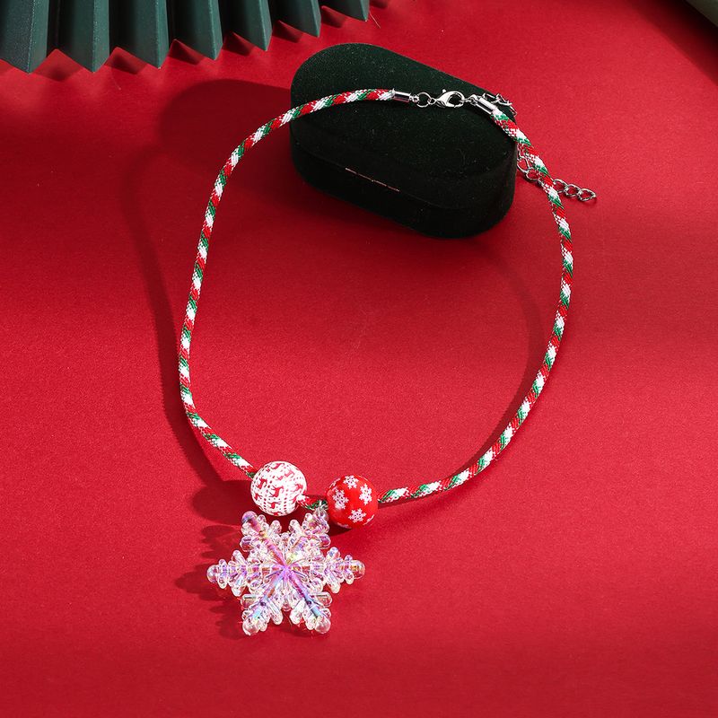 Collana da donna con ciondolo a forma di albero di Natale, ciondolo a forma di fiocco di neve, collana natalizia con goccia di olio in lega_voghion.com