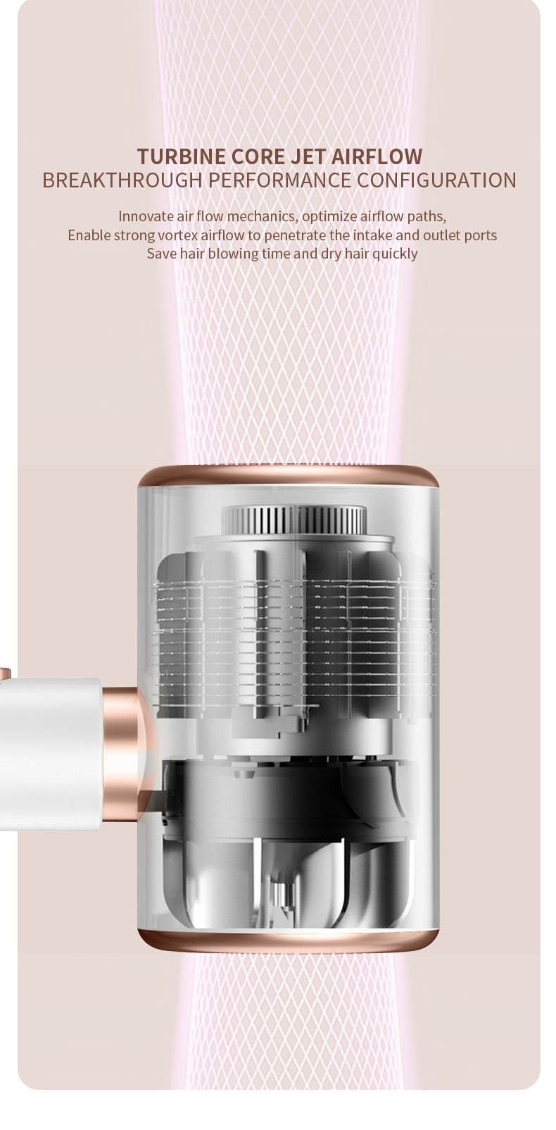 Hair Dryer, High-Speed Electric Turbine Airflow, Low Noise, Constant Temperature And Quick Drying, Suitable For Home Salons._voghion.com
