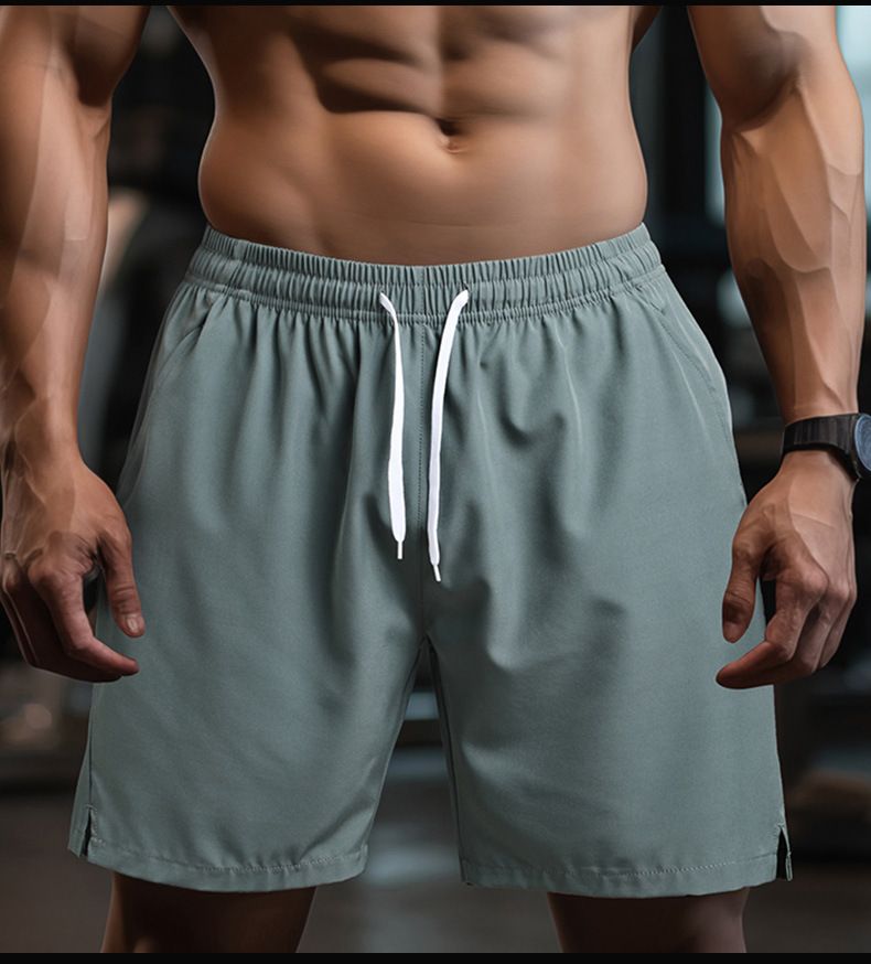 Shorts Men Summer Solid Color Large Size Loose Casual Pants Men Thin Quick Drying Running Sports Fitness Five Point Pants_voghion.com