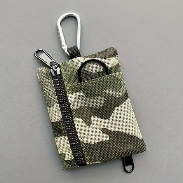 Portafoglio piccolo minimalista da campeggio tattico per esterni, arrampicata, pesca, portamonete con cerniera, porta carte, chiave, auricolari_voghion.com