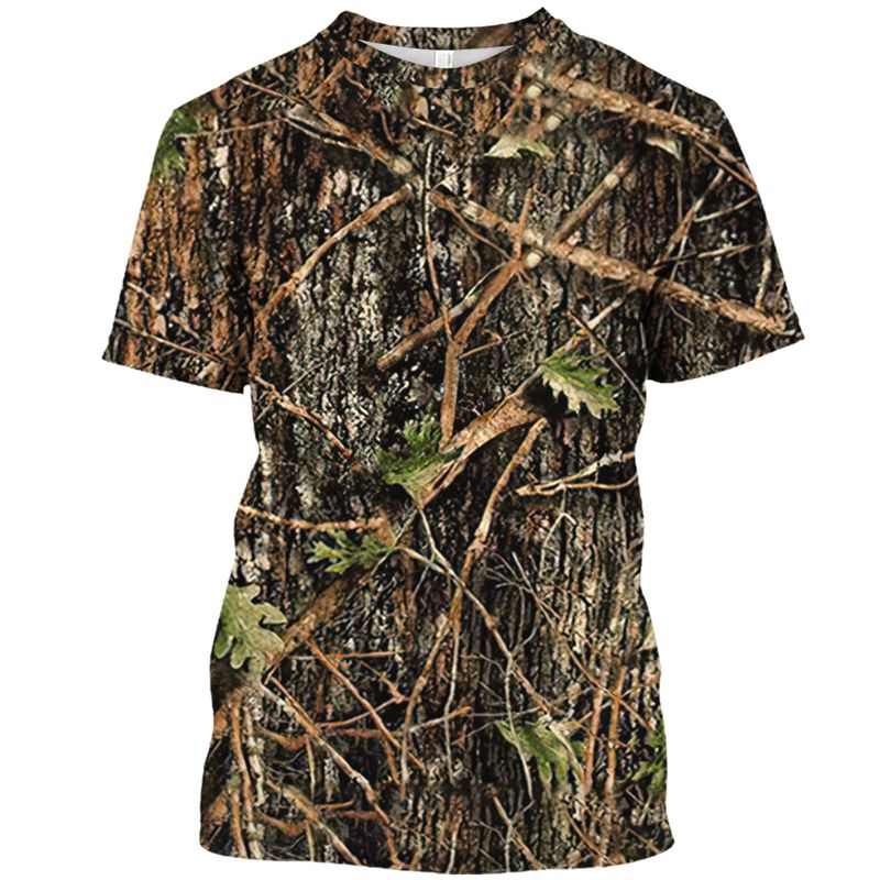 Outdoor Camouflage Jungle Camo Sommer Herren T-Shirt Lustiges O-Ausschnitt Schnelltrocknend Lose Jagd Tough Guy Persönlichkeit Kurzarm Top_voghion.com