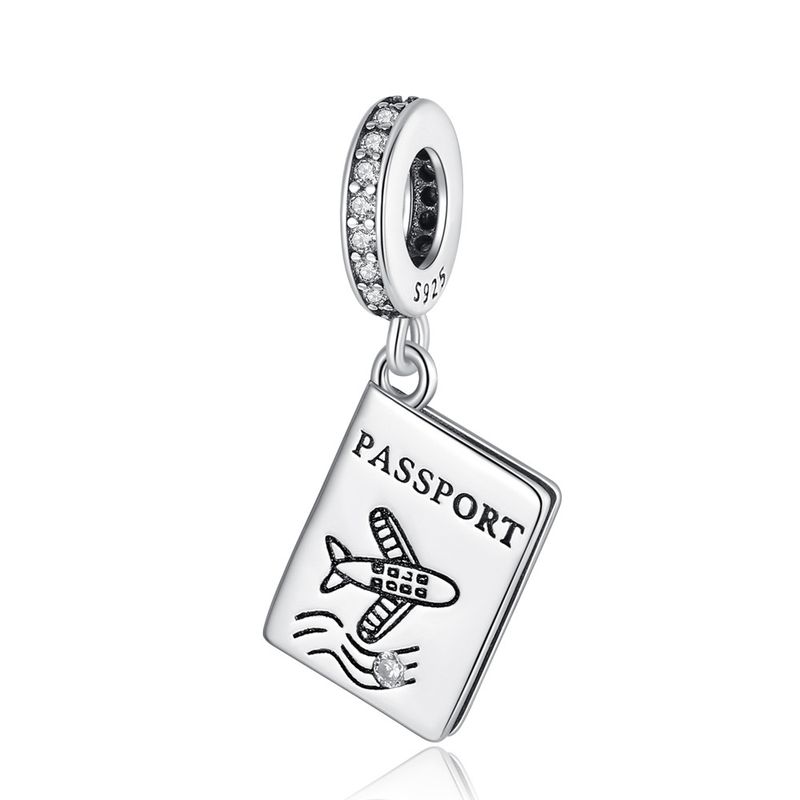Fashion White Copper Sier Plated DIY Accessories Eiffel Tower Airplane Lage Beaded Pendant_voghion.com