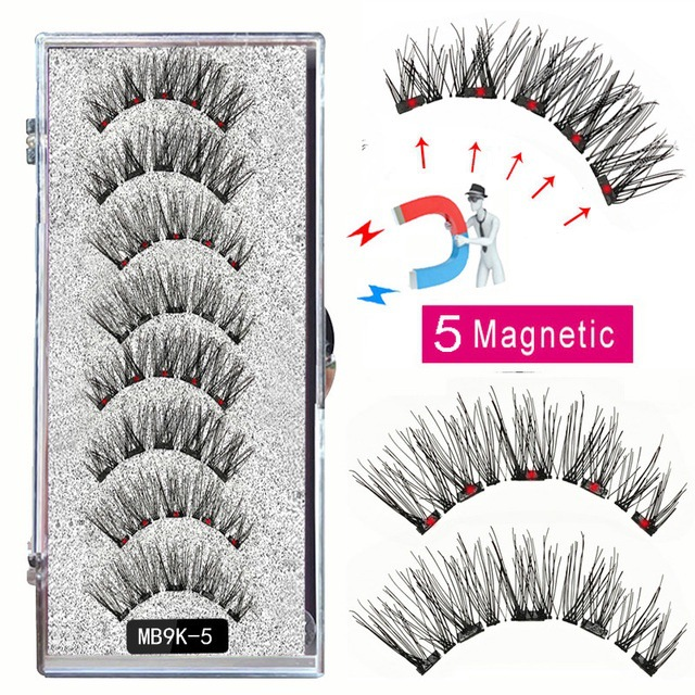 4 paia di ciglia magnetiche naturali con magnete 3D ciglia magnetiche fatte a mano Set di pinzette Ciglia di visone_voghion.com