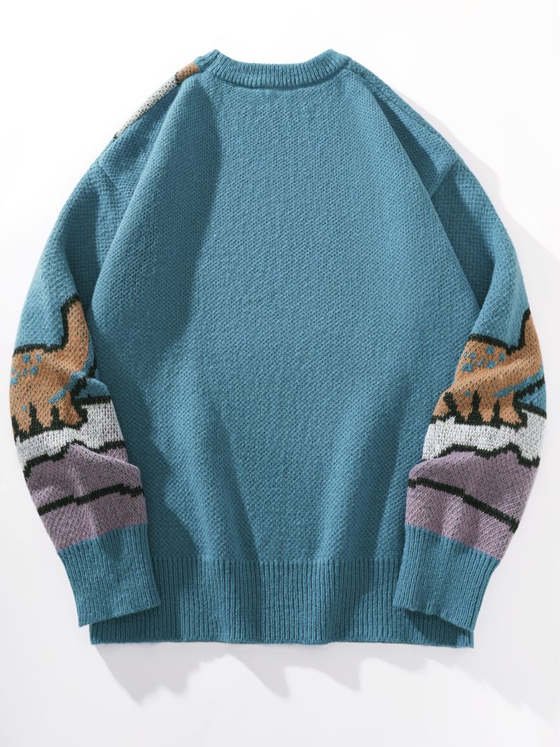 Men's Fashion Knit Sweater Casual Long Sleeve Crewneck Pullover For Streetwear Autumn Winter Comfortable Stretchable Machine Washable_voghion.com
