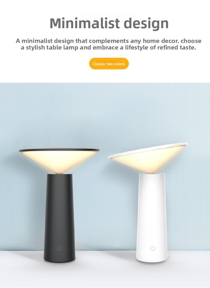 Eye Protection Rechargeable New Folding Reading Study Desk Lamp Home Bedroom Touch Three-Color Stepless Dimming Gift_voghion.com
