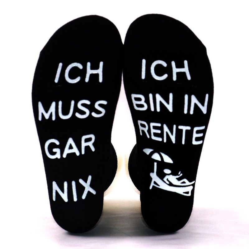 Nye tyske ICH MUSS GAR NIX kreative sokker i bomull på tvers av landegrensene, hvile-serien, uformelle gulvsokker_voghion.com