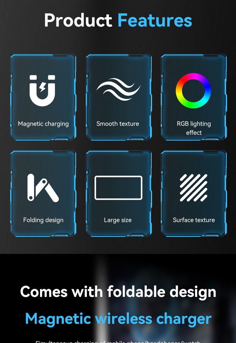 15W3 In 1 Kabelloses Lademauspad Benutzerdefiniertes Büro-Schreibtischpad Phantom Luminous Gamepad Ledermauspad Übergroß_voghion.com