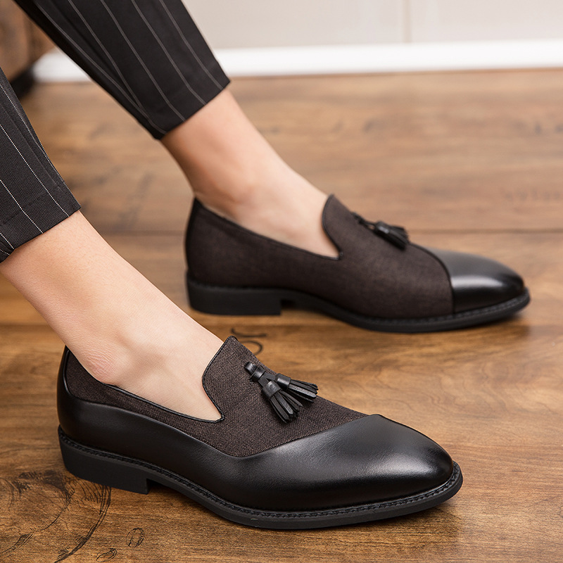 Deri Deri Ayakkabı, İngiliz Günlük Kore Versiyonu, Erkek Resmi Moda Trendi Ayakkabı, Düşük Kesim Günlük Erkek_voghion.com