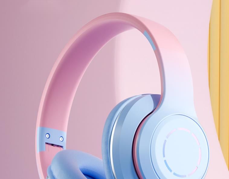 Hot Gradient Color Bluetooth Wireless Gaming Headset Foldable Headphones Wholesale New Product_voghion.com