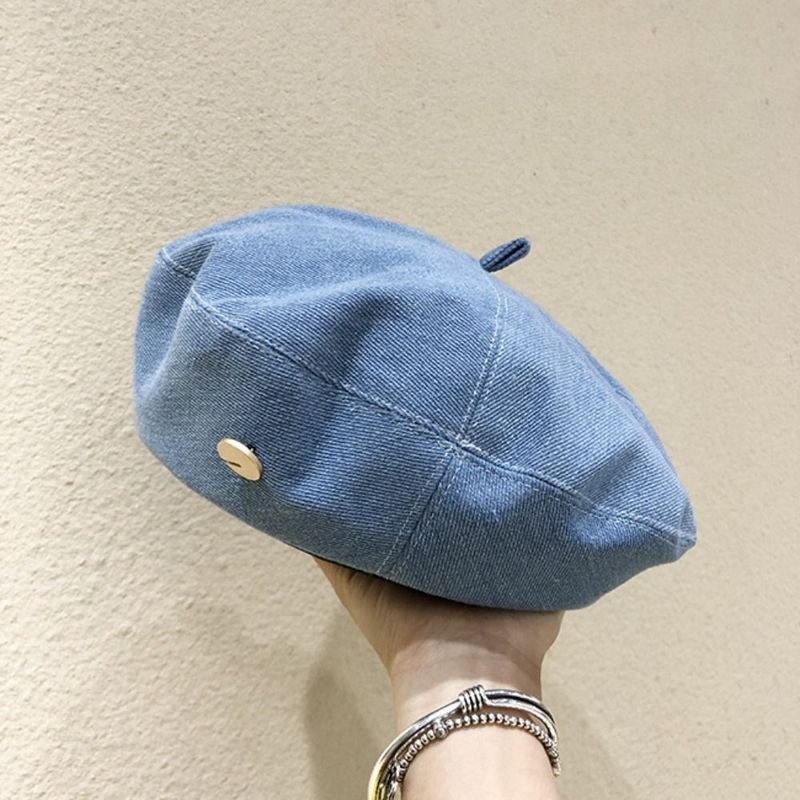 New Arrivals Retro Denim Beret High quality Outdoor Breathable Leisure Visor Cap Octagonal Painter Hat Women's Female Ladies_voghion.com