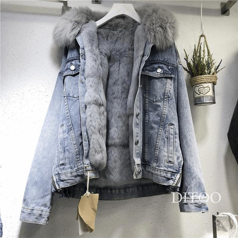 Jeanskappa, kort, ny 2023 vintertank plysch, avtagbar bomullsrock, förtjockad_voghion.com