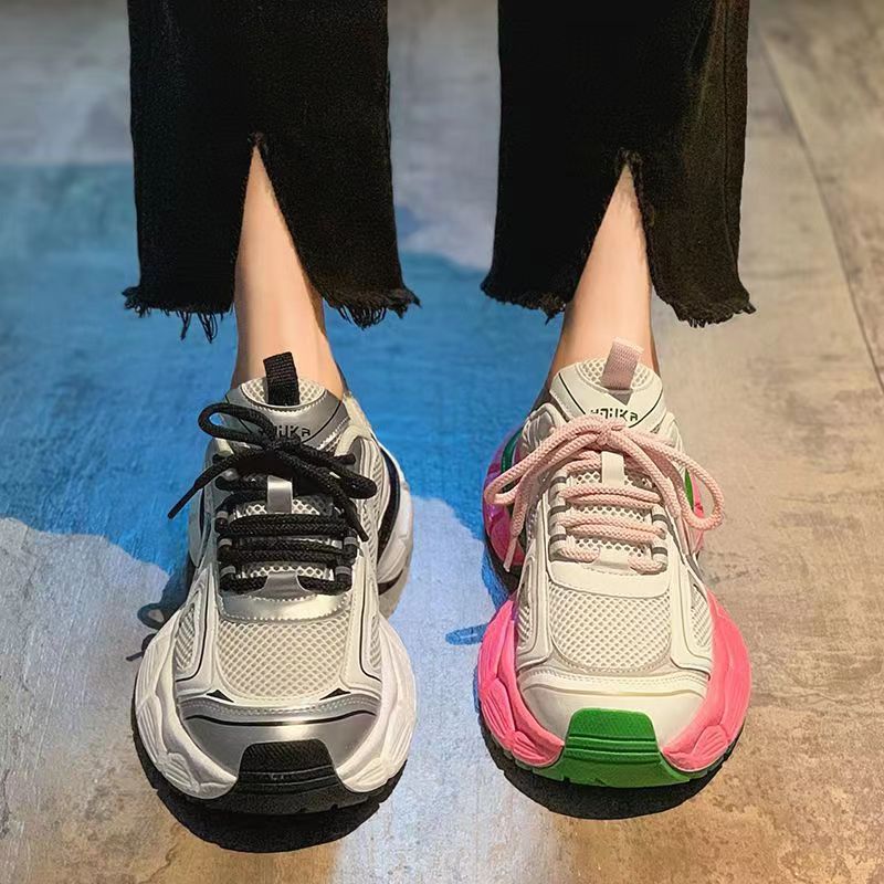 Dad Shoes For Women New Street Blasting Thick Soled Height Enhancing Versatile Foot Showing Small Casual Hong Kong Style Sports Shoes_voghion.com