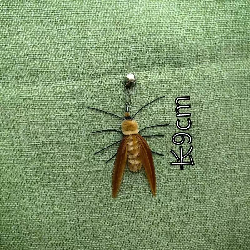 Zabawka dla kota w kształcie owada, wymienna główka, różdżka do zabawy, akcesoria Little Bee, samodzielna rozrywka, ćma, artykuły dla zwierząt_voghion.com