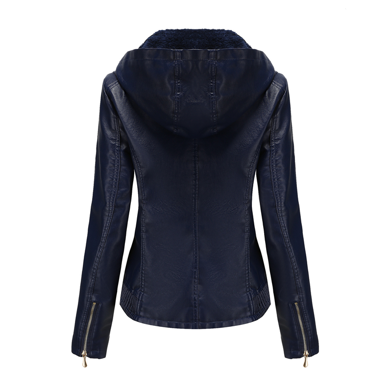 Dammekleeder Hierscht a Wanter Kapuzen Liederjacket Ofnehmbar Hutt Reißverschluss Laangärm Plus Fleece Liederjacket_voghion.com