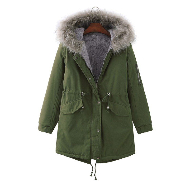 Cappotto invernale da donna più cappotto imbottito in velluto di cotone taglie forti_voghion.com