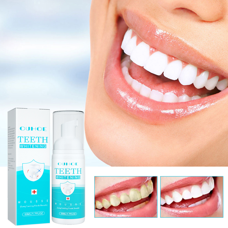 Teeth OUHOE Whitening Mousse Cleansing Tooth Stain Refreshing Breath, Anti Cavity Care, Gingival Care, Toothpaste, paste,_voghion.com
