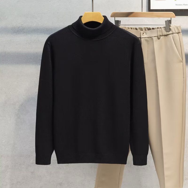 Herren-Winterrollkragenpullover – Dick gestrickter Pullover für kaltes Wetter, vielseitig als Basis für Lagenlooks oder solo tragbar_voghion.com