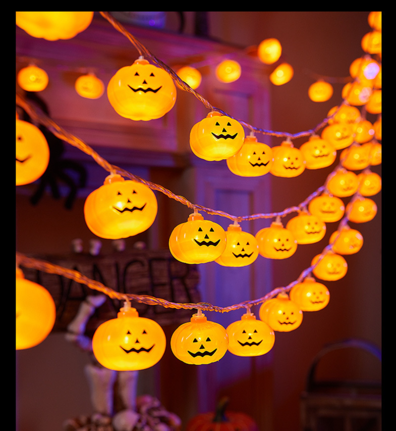 Halloween LED Pumpkin Ghost Eye Bat Small Colorful String Atmosphere Decoration Lights_voghion.com