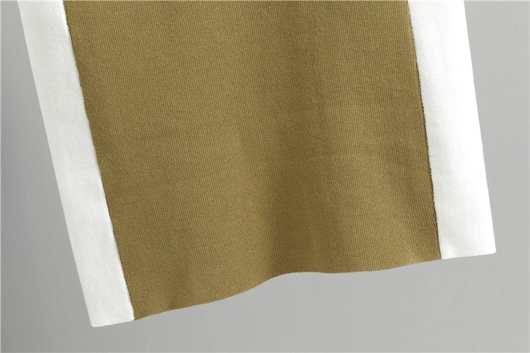 Abbigliamento da donna, maglione a righe, maniche corte, vestito aderente in maglia_voghion.com